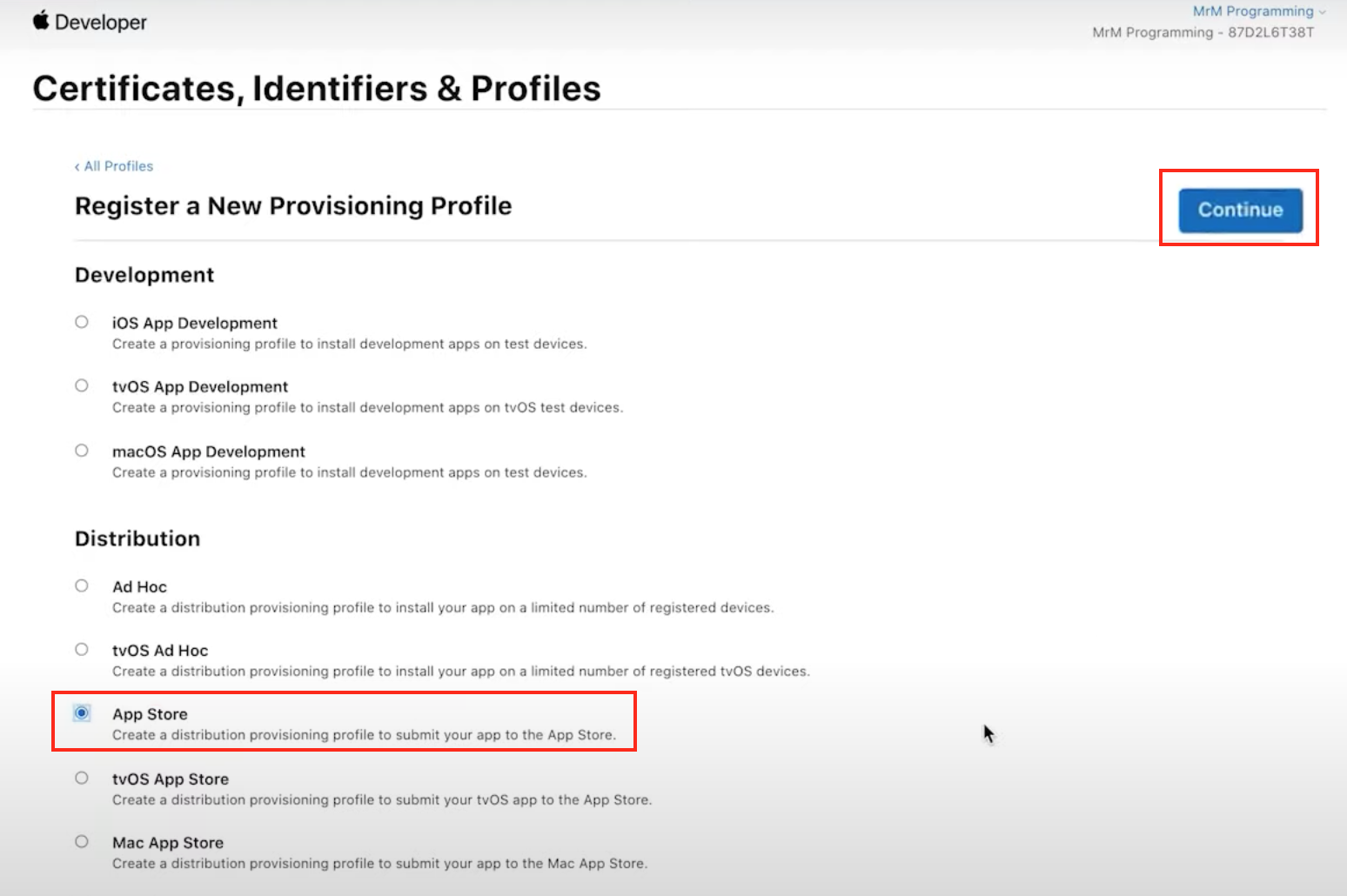 Register a New Provisioning Profile