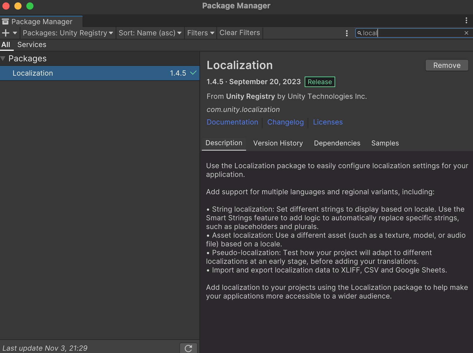 Package Manager Localization