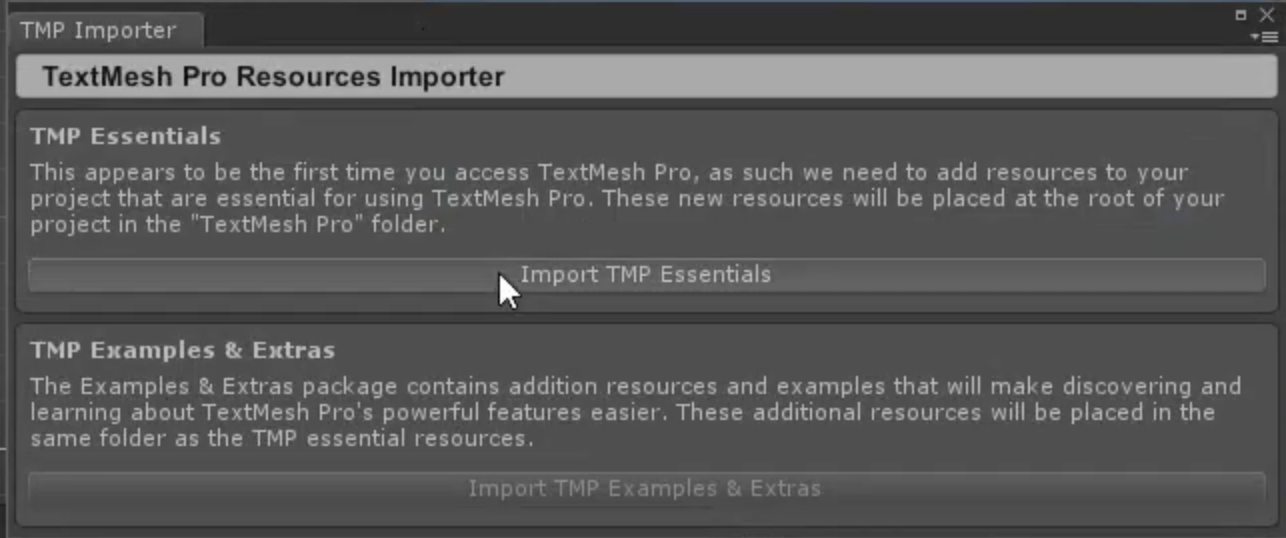 Import TextMeshPro