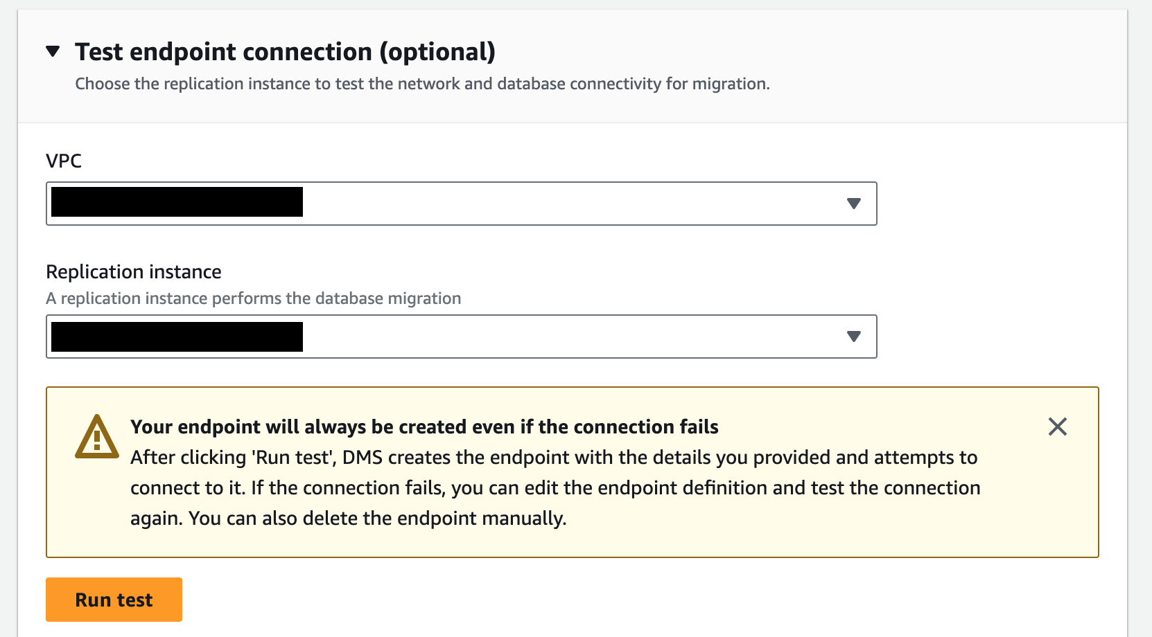 Test endpoint connection