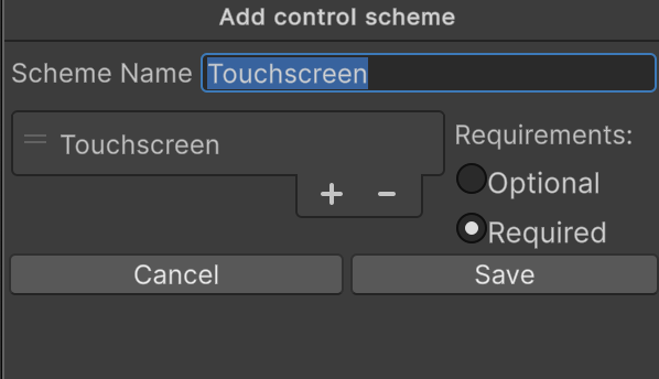 Edit Touchscreen scheme